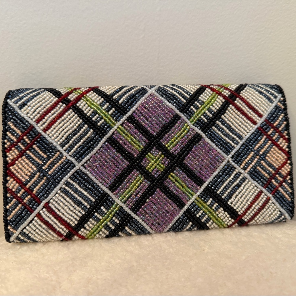 Multicolor Beaded Wallet Clutch - Picture 2 of 3